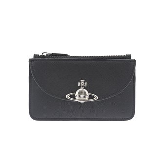 비비안웨스트우드 사피아노 플레인 하프 문 카드지갑 5402000CW_S0021_N401_BLACK