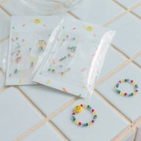 투명 스마일 레인보우 비즈반지 만들기 DIY 세트 키트