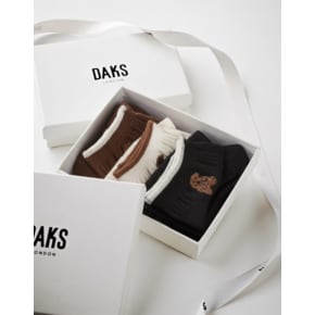 DCSS6F554BK 블랙 자수장식 면혼방 여성 단목양말3종세트