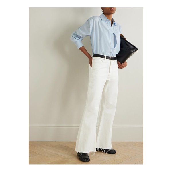 렉스 디스트레스드 미드라이즈 플레어 진 화이트 46376663162833508