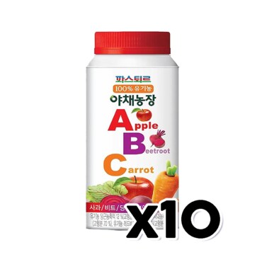  파스퇴르 유기농 야채농장 ABC 주스 190ml x 10개