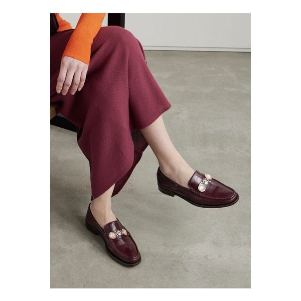 멜코라 장식 가죽 로퍼 와인 레드 1647597360103077