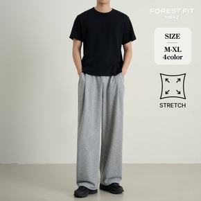 남성 밴딩 스판 핀턱 와이드 트레이닝 팬츠 (MP2644)
