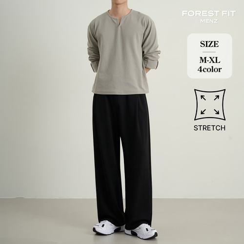 남성 밴딩 스판 핀턱 와이드 트레이닝 팬츠 (MP2644)