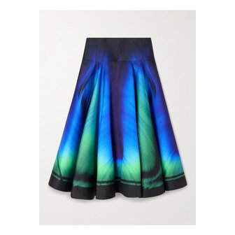 MARY KATRANTZOU 마리카트란주 프린트 트윌 미디 스커트 블루 46376663162920243