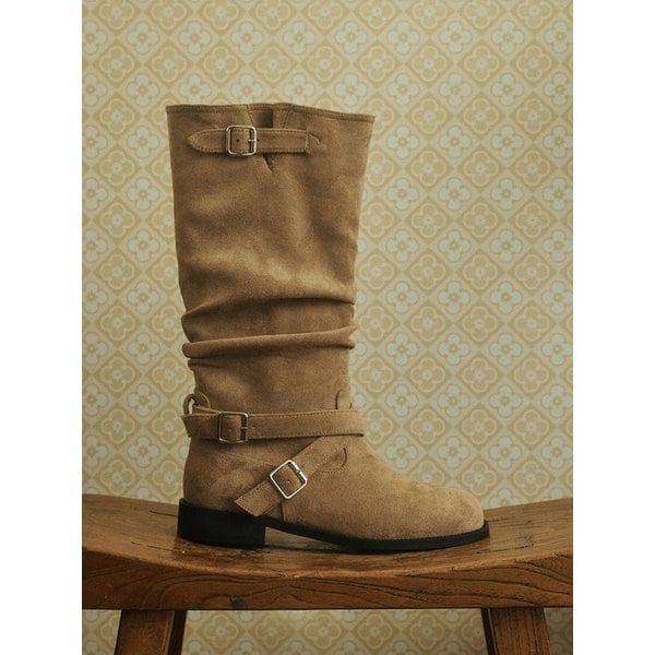 Layer Buckle Mid Boots (att6020)