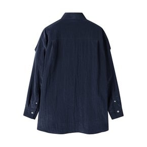 여성 롤업 슬리브 셔츠 NAVY