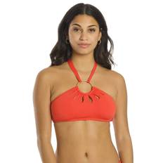 5070441 Vince Camuto Womens Serengeti Shades Logo Ring Cut Out Halter Bikini Top