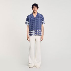 [SANDRO HOMME] 플로럴 프린트 반소매 셔츠 SH25S3MRH2042