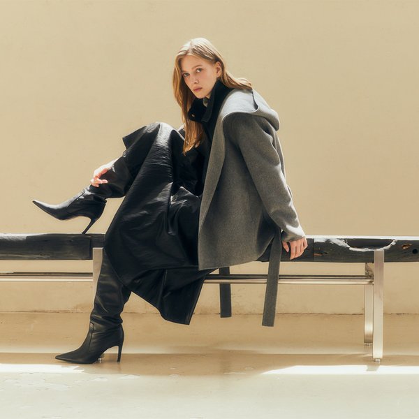 [여주점] 올앤선드리 벨티드 후드 핸드메이드 코트 A4W9J107