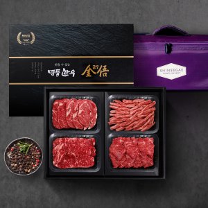 명품한우금오 [9/11일 낮12시 주문마감][산지직송/냉장] 1+등급/암소한우선물세트 1.5kg(등심500g+갈비살500g+채끝250g+치마살250g)