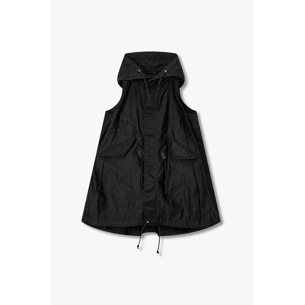 여성 퀼티드 새틴 후드 베스트 6416101119000