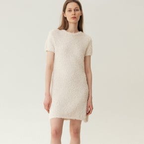 RESORT23 Texture Knitted Dress Cream-Yellow