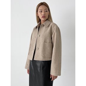 TWEED FRONT POCKET JACKET BEIGE