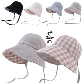 양면 면 보넷 모자 4color 여름 여성 엄마선물 고급 벙거지 OM-B31036