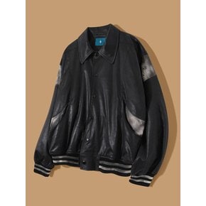 23FW Painting Crack Leather Shouldering Jacket J24