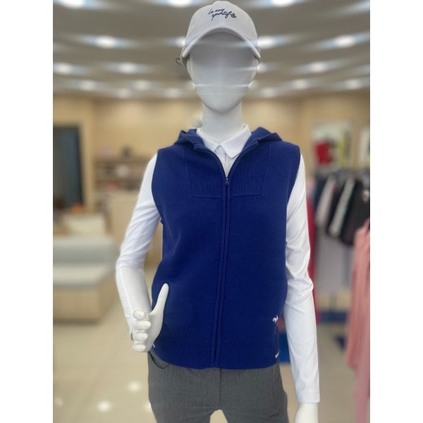 [여주점] 여성 울혼방 스웨터 후드 베스트 풀집업 GP322LKV91 DBLU