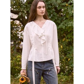 Sabrina Ruffle Blouse (White)