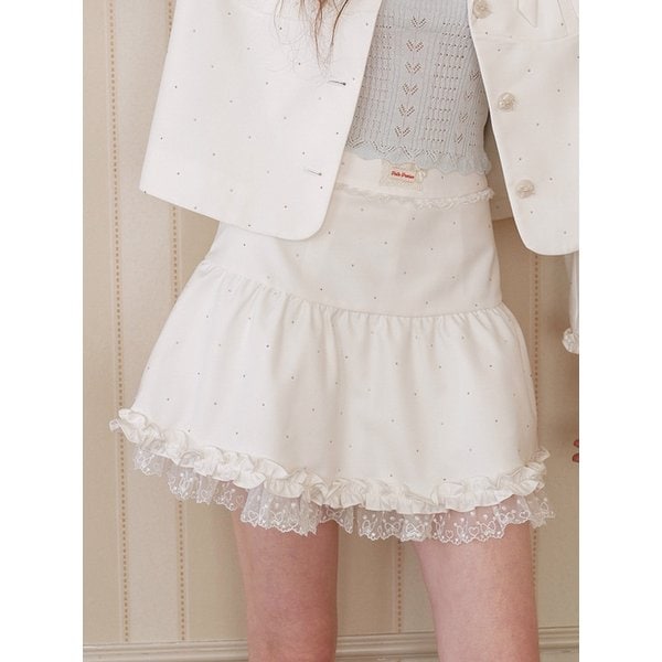 Cest_Diamond ruffle layered skirt