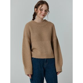 Alpaca two panels knit (Beige)