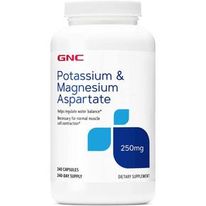 [해외직구] GNC 지엔씨 포타슘 마그네슘 아스파르트 250mg 240소프트젤 2팩 Potassium & Magnesium Aspartate 250mg 240 Capsules