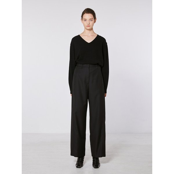 TOF WIDE-LEG SIDE PANNEL TROUSER  BLACK