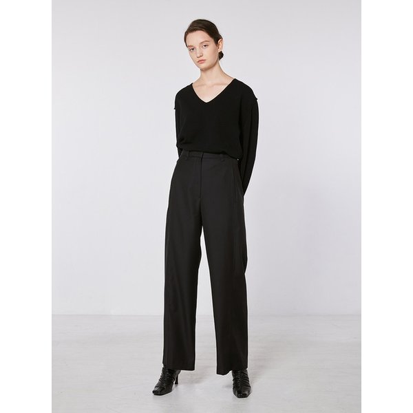 TOF WIDE-LEG SIDE PANNEL TROUSER  BLACK