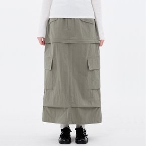 DOUBLE CUT CAGO SKIRT / KHAKI