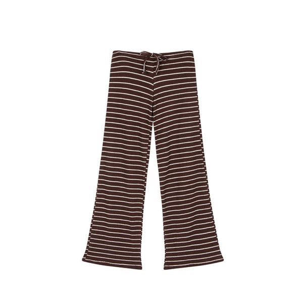 Lowrise terry stripe pants_brown