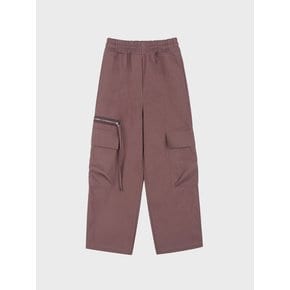 ZIPPER BANDING CARGO PANTS_DARK PINK