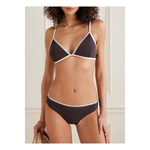 브루넬로쿠치넬리 비즈 장식 트라이앵글 비키니 탑 다크 브라운 1647597355301115