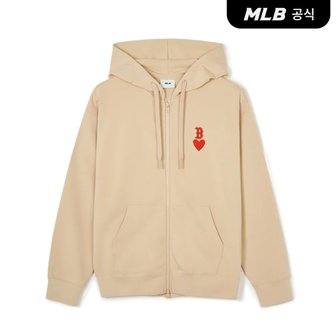 MLB [코리아공식]하트 오버핏 양면지 후드 집업 BOS (L.Beige)