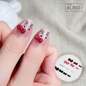 태닝고양이 헤어밴드 리본 네일파츠