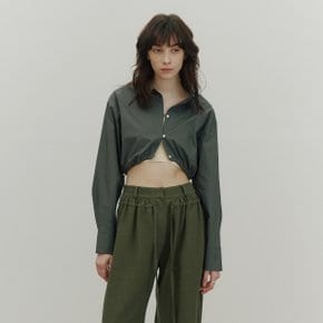 Karena Crop String Shirt_Dark Khaki