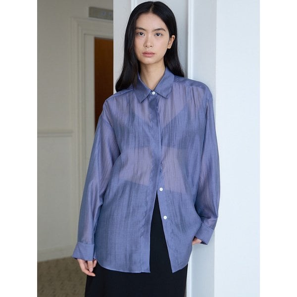 오버핏 시어 셔츠 [블루]