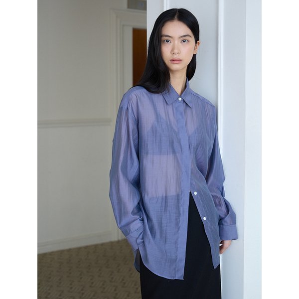 오버핏 시어 셔츠 [블루]