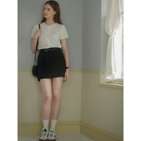 Outpocket cotton skirt_Black