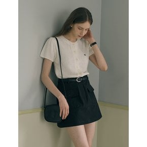 Outpocket cotton skirt_Black