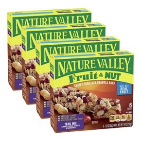 [해외직구] Nature Valley 네이처입밸리 후루츠 앤 넛 그래놀라 바 트레일 믹스 35g 6입 4팩