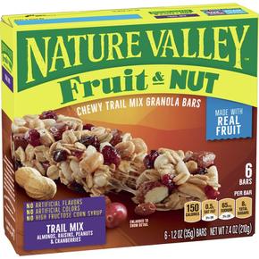 [해외직구] Nature Valley 네이처입밸리 후루츠 앤 넛 그래놀라 바 트레일 믹스 35g 6입 4팩