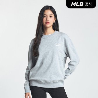 MLB [코리아공식] 베이직 스몰 레터링 오버핏 맨투맨 NYM (Melange Grey)