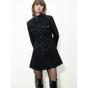 Lame Boucle Tweed Mini Dress(Black)_UTO-FB46