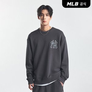 MLB [코리아공식] 베이직 메가로고 오버핏 맨투맨 NY (Charcoal Grey)