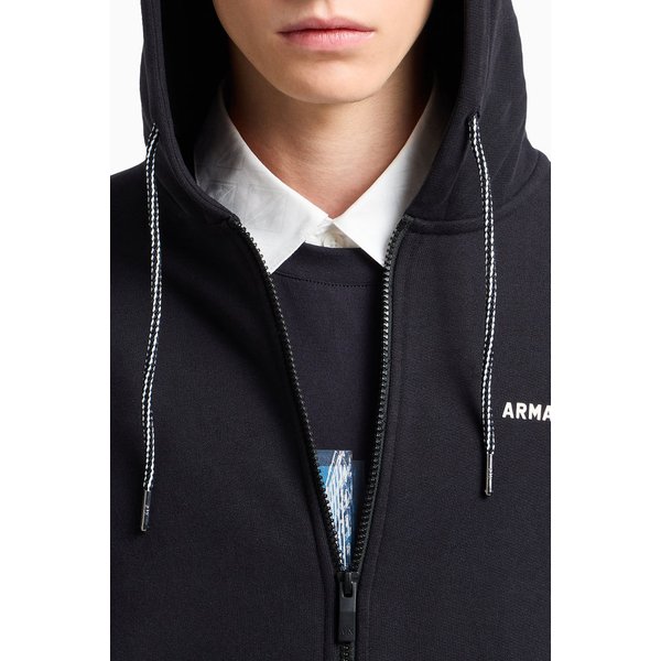 남성 배색 로고 후디드 집업 A415131008000