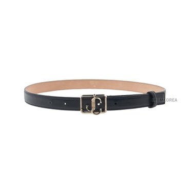 지미추 SS25 여성 JC 스퀘어 벨트 JC SQUARE BELT PKR BLACK LIGHT GOLD