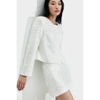 H&M 시퀸 블라우스 화이트 1256583002