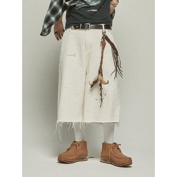 PAINTED WASHED BERMUDA PANTS_IV