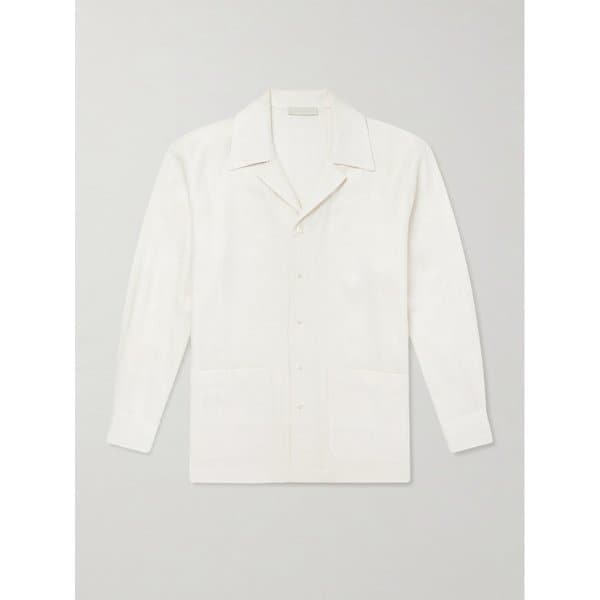 새먼 아멜 캠프 칼라 실크 거즈 셔츠 46376663163063910