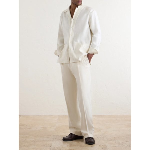 새먼 아멜 캠프 칼라 실크 거즈 셔츠 46376663163063910