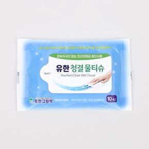 유한 물티슈 크리너 청결 10매 레이온 생분해 휴대용